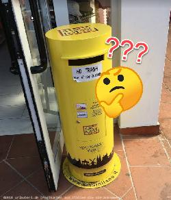 Bild: Postkasten SMS-Post, wer hier seine Karten einwerfen muss hat Gl&uuml;ck wenn sie &uuml;berhaupt ankommen.